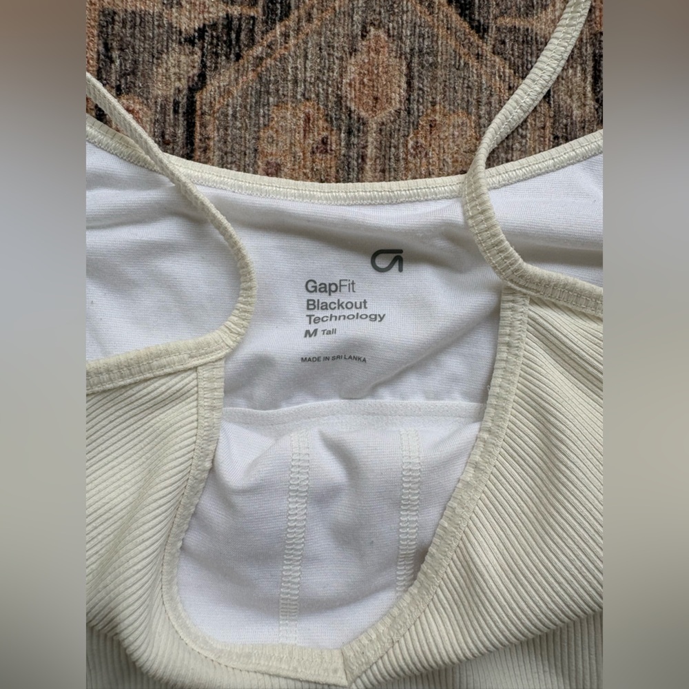 GAP White Ribbed Spaghetti Strap Tank - Picture 2 of 2